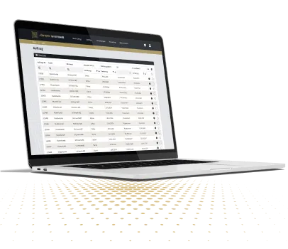 Ein Aufgeklappter Laptop mit der Benutzeroberfläche der ArtWay Systems Software.